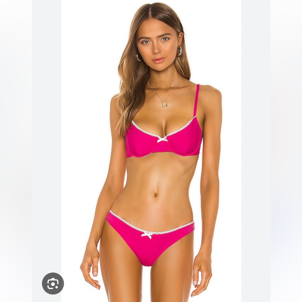 Solid & Striped Daphne Bikini Set in Fuchsia Size Small